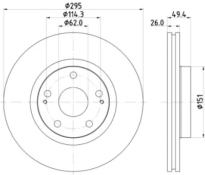Disco de freno HELLA 8DD 355 114-671 HELLA 8DD 355 114-671 Ocasión Especial